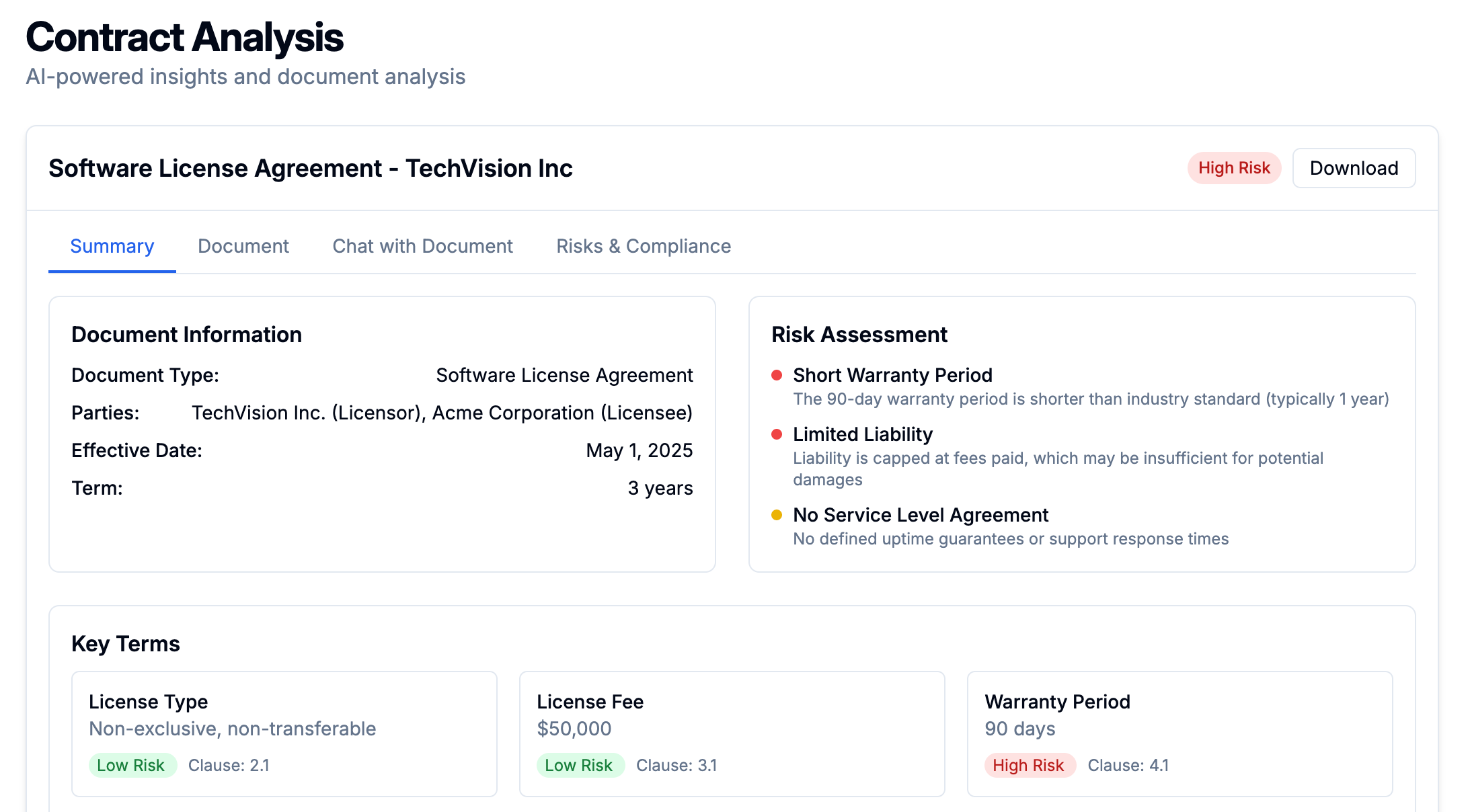 AskMyContract Dashboard
